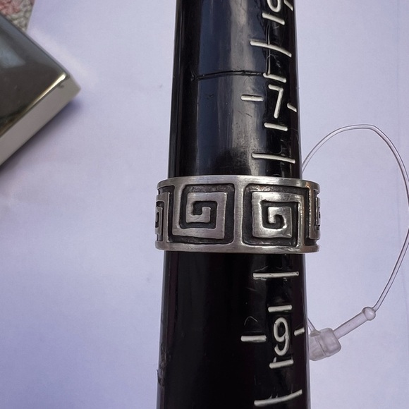 SILVER 925 GREEK KEY WIDE RING SIZE US 7.75 - Picture 4 of 5